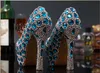 2016 Vackra Blå Homecoming Skor För Girls High Heels 14cm 12cm 10cm Bling Bling Crystals Bröllopsskor för brudar Bridal Party Shoes