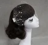 Vintage Hochzeit Braut weiß Vogelkäfig Schleier Gesicht Netz Perlen Perlen Fascinator Kamm Kopfschmuck Haarschmuck Stirnband Kopfschmuck Fac8524965