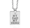 Fashion Dad Hero Silver Plated Charm Pendant Necklace With Chain Jewelry Gift For Father's Day Family Love