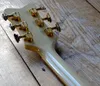 Guitarra ideal G6136-1958 Steven Stills Halcón blanco envejecido Hardware Guitarra eléctrica blanca del cuerpo hueco doble F agujero Bigs del puente del trémolo de oro