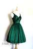 Free Shipping Real Sample Picture Emerald Green Prom Dress New Arrival V Neck Short Girl Evening Homecoming Gown