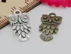 200PCS Antik Silver Bronze Alloy Owl Charms Pendants för smycken gör 20x11mm