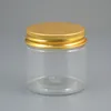 30pclot 200 ml REFILLABLE CLEAR ALDRA PLASTISK KOSmetisk burk Serumflaska Guld Black Bronze Aluminium Lid 7oz Cream Container Factory Whole7822138