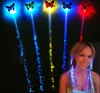 LED flash butterfly fiber braid party dance lighted up glow luminous hair extension rave halloween decor Christmas festive gift supplies