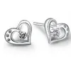 S925 Silver Cute Love Heart Orecchini per donne Crystal Wholesale Sweet Flowers Aretes Aretes Oorbellen Crown Designer Oress Orees Oreger Gioielli