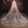 Bridal Veils Long Veils Soft Three Meters Long Veil with Lace Cathedral Veils White Ivory Veils HT93