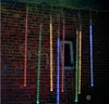 8 pièces 30/50cm LED bande ampoules douche pluie lumières solaire alimenté météore douche étanche jardin lumière lampe décor