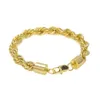 Real Gold Silver Plated Bracelet for Men Items Link Trendy 10mm 22cm Rope Chain Bracelets Jewelry