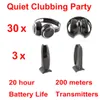 Wireless Silent Disco-hörlurar 30 Fällbara mottagare 3 Sändare- RF Wireless Headset för iPod mp3 DJ Music