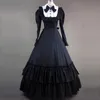 Medieval Retro Black Gothic Victorian Party Dress Cotton Ruffles Bow Marie Antoinette Masquerade dresses Ball Gowns For Women 2023