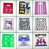 20*25 cm Colorful Gift Bag Jewelry bags gift bags Plastic bags, printed bags one color 100pcs random color