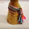 Atacado-2016 verão artesanal borla mulheres coloridas Missangas pulseira da amizade moda borlas praia boêmio pulseiras para mulheres