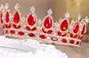 Ganze Hochzeitskrone Tiara Kopfbedeckung Brautkristallstirnband Strasshaarzubehör Schmuck Gold Prinzessin Full Crown Queen4592195