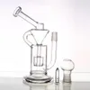 Cheap Portable Glass Water Pipes with Dome Nail Recycler Glass Bongs Hoorkahs Honeycomb Spiratual Bong In Stock 22cm Tall 18.8mm Joint