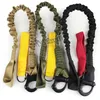 狩猟スプリングシングルポイントスリングペイントボールギアエアソフトアクセサリーMolle System Tactical Elastic Safty Sling Lanyard Line