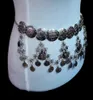 Vintage style turc gypsy alliage plaqué alliage sculpture fleur monnaie ventre chaîne corporelle taille femme bijoux
