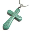 10pcs/lot Turquoise Cross Pendant Jewelry Findings Components Charms For DIY Craft Gift T0