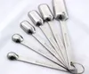 6pc stainless steel measuring spoon set narrow mouth for spice jar liquid ingredients coffee scoop teaspoon tablespoon kitchen baking gadget
