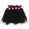 HELA 10BUNDLESLOT 7A Virgin Brasilian Afro Curly Wave Hair Weaves 1B Natural Black Human Remy Hair Weft för svarta kvinnor Fora6273352