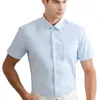 Sommar Herr Formell Skjortor Plus Size Järnfri Enfärgad Kortärmad Randig / Twill Slim Fit Business Casual Skjortor Flerfärgad