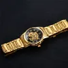 Winner Gold Antique Watch Automatic Skeleton Mechanical Wristwatch Male Wrist watch Men Man Hour Clock relogio masculino
