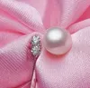 7.5-8mm Freshwater Pearl Ring Inlaid Rhinestone 925 Silver Accessories