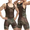 Herr sexiga underkläder manliga trosor bodysuit trosor kamouflage män kläder bodysuit maskulino jumpsuit aktiv herr kroppskläder wrestli224g