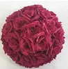 10 "25 cm élégant artificiel Silk Rose Boule de fleur de rose Boules d'embrassement Ornement artisanal pour les fournitures de décoration de fête de mariage 16 couleurs