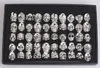 Ponadgabaryt Gothic Skull Rzeźbiony motocyklowy styl Mieszany partie 50pcs męskie pierścienie anty-silver