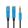 Alta calidad más reciente 2 en 1 3.5 mm Jack de audio para auriculares y micrófono Cable estéreo para hombre y mujer adaptador de audio Splitter Connecter