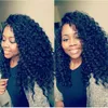 Full spetsfront peruker f￶r svarta kvinnor Curly Wave Virgin Human Hair Wig With Baby Hair Medium Cap Natural Color 130% 150% 180% Densitet