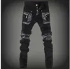 Ücretsiz kargo yeni 2016 moda deri patchwork skinny jeans erkekler marka punk tarzı slim fit kalem pantolon erkekler