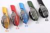 New Arrive Multi-function Outdoor Camping Picnic Tableware Stainless Steel Cutlery 4 in 1 Folding Spoon Fork Knife&Bottle Opener