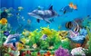 3D 벽지 사용자 정의 사진 비 짠 벽화 벽 스티커 산호 바다 세계 물고기 그림 그림 3D 벽 방 벽화 벽지