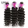 Peruvian Deep Wave Curly Virgin Hair Weave Bundles 3PCS Lot Obehandlat Peruvian Deep Wavy Curly Remy Human Hair Extensions Naturlig Färg