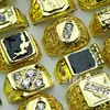 Selling 10pcs Czech Rhinestones Enamel Silver Plated Mens Rings Whole Fashion Jewelry3725024