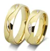 Diamant Edelstahl Paar Ringe Für Männer Frauen Hochzeit Schmuck Kristall Ring Gold Farbe Großhandel Neue