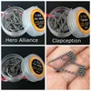 Hero Alliance Coils Clapception Super Juggernaut Alien Half Staggered 융합 Clapton Precade Wrap Wires RDA에 대한 사전 빌드 저항