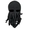 Handgjorda stickade bläckfisk hatt vuxna barn beanie hatt cap halloween roliga festmasker hals ansikte mask cykling cosplay skid cyklist headb7072730