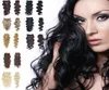Extensão de cabelo virgem brasileira 16-30 "clipe em onda corporal de cabelo humano 8 # 70g / set extensões de cabelo