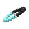 Moda Pedra Natural Pulseiras 10mm matte Onyx Turquoises Pedra Beads Parafuso cap Chakra Pulseira para Mulheres Dos Homens de Jóias