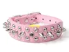 100 pçs / lote transporte Rápido de Couro Ajustável Rivet Spiked Cravejado de Estimação Filhote de Cachorro Dog Collar Neck Strap 9 cores