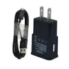 2 en 1 Kits Cargador de pared 1A con cable micro USB Cable Adaptador de alimentación del cargador para S3 S4 S6 i9500 i9300 Note2 N7100