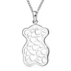 Collana con pendente a forma di orso piccolo a forma di orso da donna calda collana placcata in argento sterling STSN770, collana in argento 925 moda regalo di natale