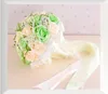 2017 Cheap Artificial Wedding Bouquets In Stock Sparkly Pearls Pink and White Bridal Bridesmaids Bouquet Beautiful Bride Vintage Hand Flower