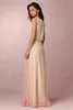 Gorgeous Beach Boho Vintage Bridesmaid Dresses Bhldn 2019 Cheap A-Line Jewel Evening Gowns Grey Burgundy Garden Wedding Guest Party Dress