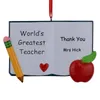 Vtop World's Greatest Teacher Book Personlig Polyresin Christmas Ornaments som för semestergåvor Heminredning Bil Ornament Partihandel