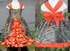 Cheap Flowers Girls' Dress Short Camo Whit Pink Satin Cute Dress For Kids Beach Wedding Dress Sleeveless Knee Length Tiered Skirts Vintage