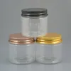 30pc/lot 200ml Refillable Clear Plastic Cosmetic Jar Serum Bottle Gold Black Bronze Aluminum Lid 7oz Cream Container Factory Wholesale