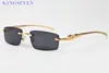 Top QULITY Mode Zonnebril Mannen Dames RICHTLOCHTE BUFFALO HORN GLAZEN MET RODE BOX CASE GROENE CLEAR LENSEN GOUD OCULOS GAFAS Lunettes